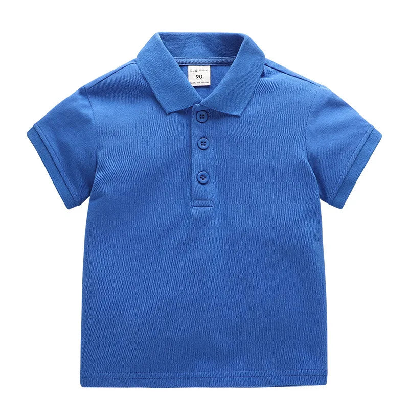 Kids Solid Cotton Polo Shirt Ages 1-10