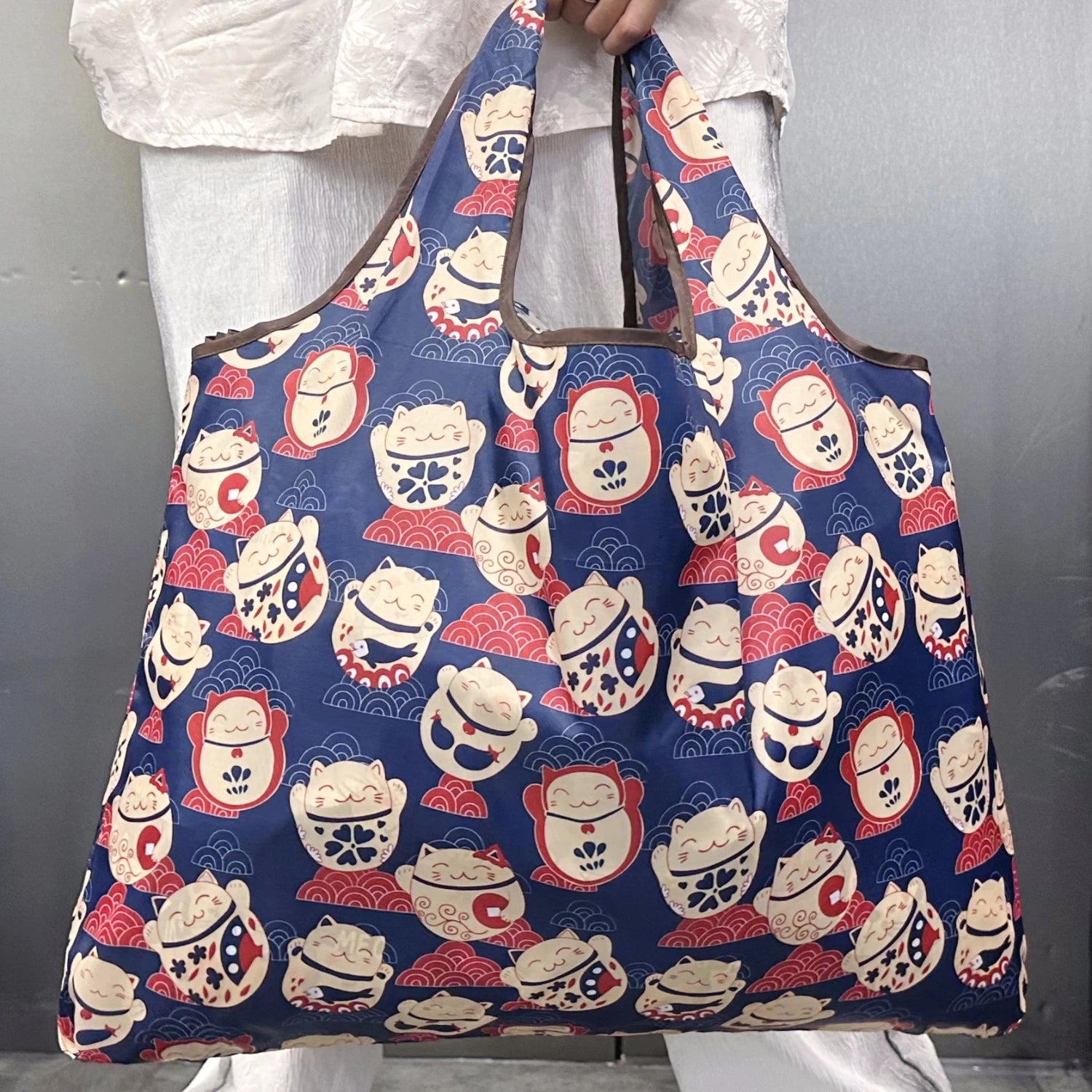 Lightweight Foldable Tote Bag - Printed Pattern Shopping Bag