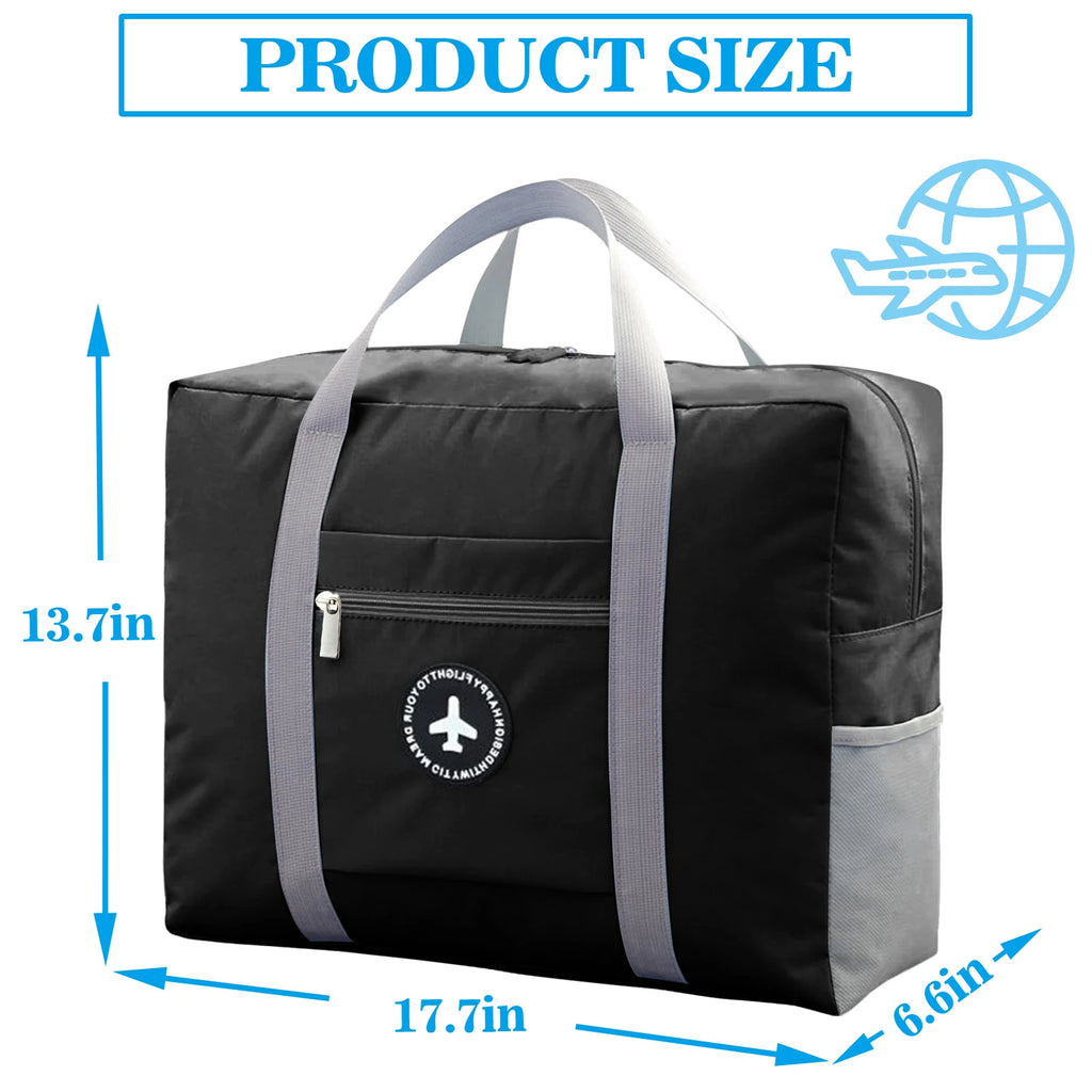 Travel Bag Foldable Duffle Bag for Women Men Carry On Tote Lightweight Sports Gym Tote Weekender Overnight Bag
