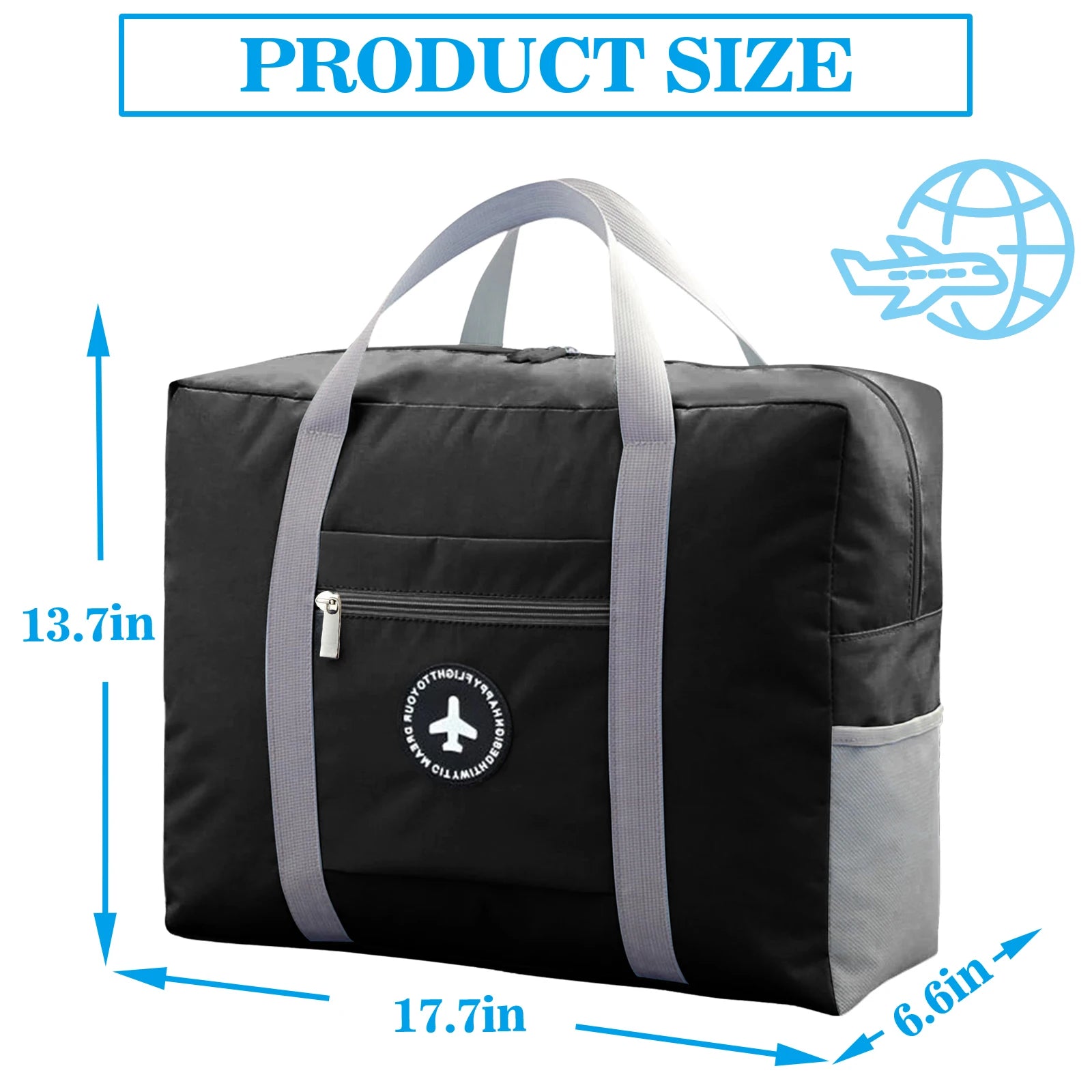 Travel Bag Foldable Duffle Bag for Women Men Carry On Tote Lightweight Sports Gym Tote Weekender Overnight Bag