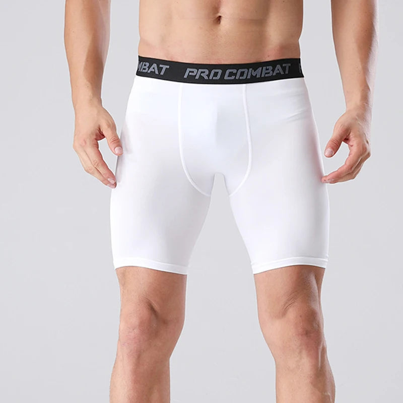 Men's Compression Leggings & Basketball Quarter Shorts – Quick Dry Fitness Pants