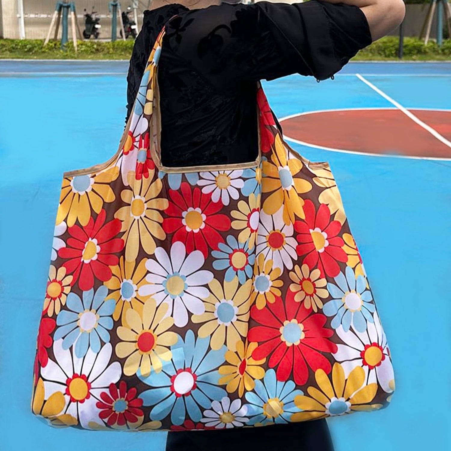 Lightweight Foldable Tote Bag - Printed Pattern Shopping Bag