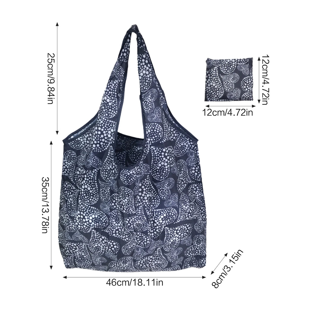Large Eco-Friendly Foldable Shopping Bag - Reusable Print Tote