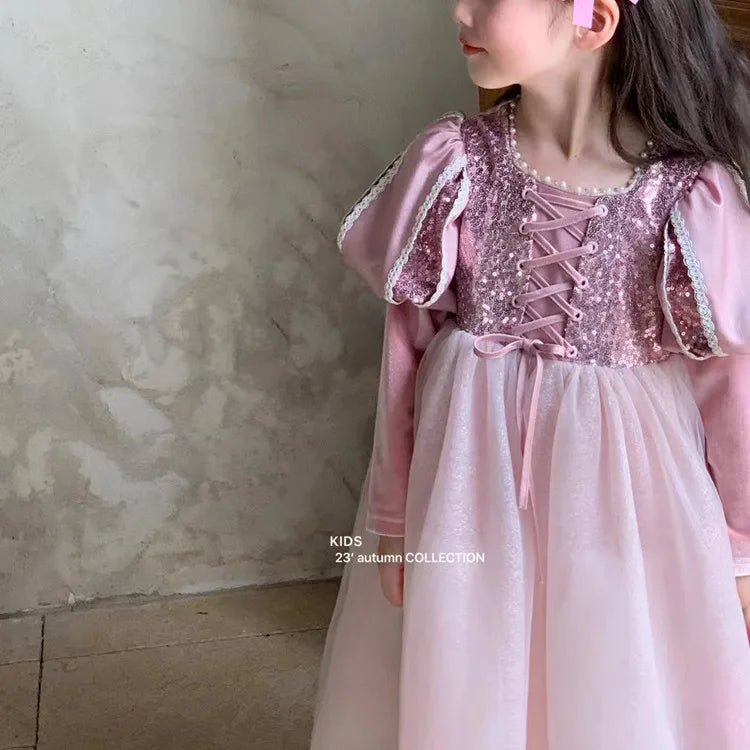 Girls Dress 2023 Spring Autumn New Western Style Children Trendy Birthday Little Girl Princess Dress - lily supply