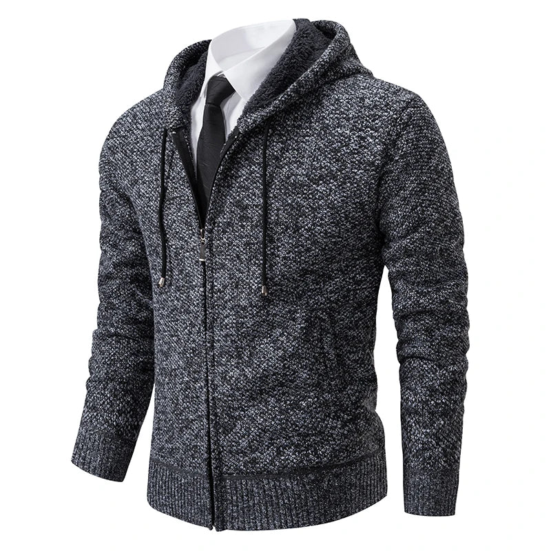 Men's Fleece Zip Stand Collar Cardigan - lily supply