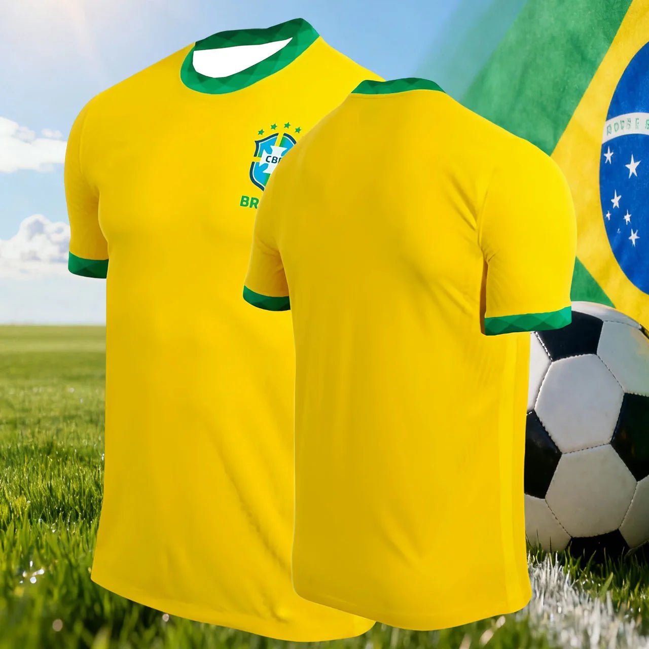 Brazil Football Fan Jersey – Breathable Short Sleeve Shirt - lily supply