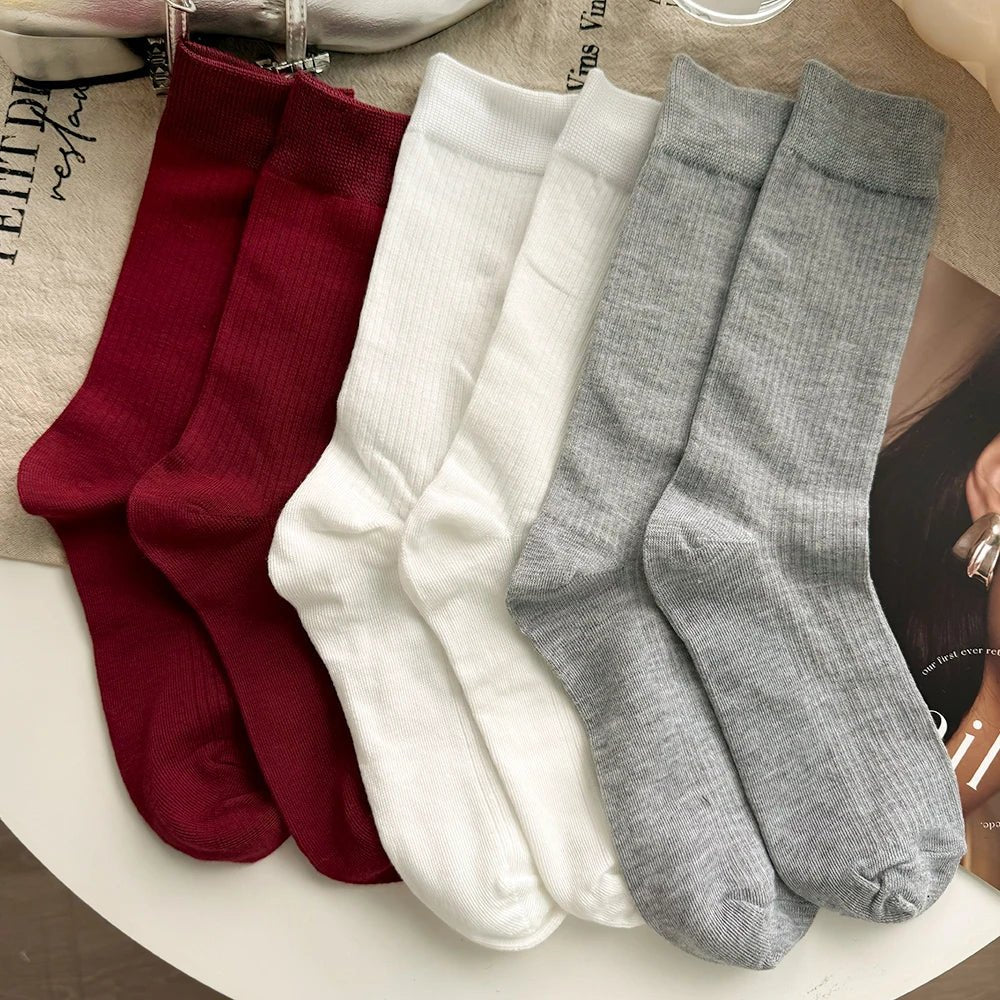 Women's Korean Stripe Pile Long Winter Socks – Warm Knee High Socks - lily supply