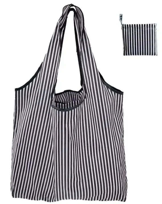 Big Nylon Foldable Reusable Tote Bag - Eco Polyester Shoulder Handbag
