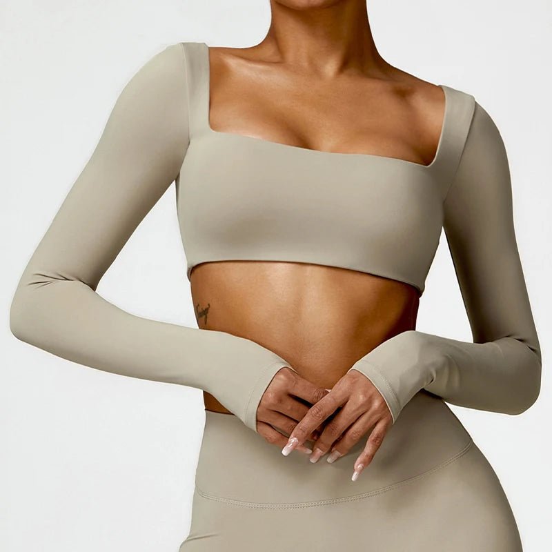 Women's Long Sleeve Gym Yoga Workout Top - lily supply