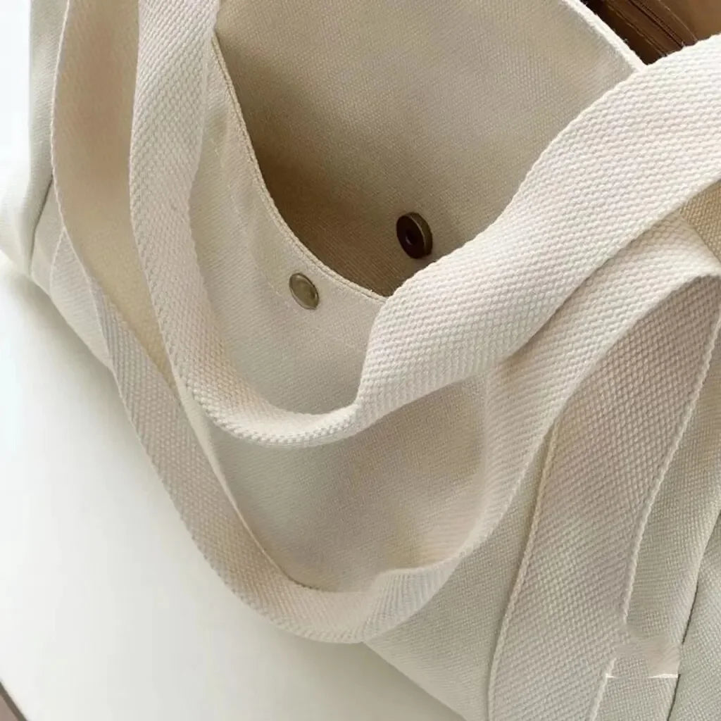 Large Capacity Canvas Tote Bag - Commuter Art Student Shoulder Bag