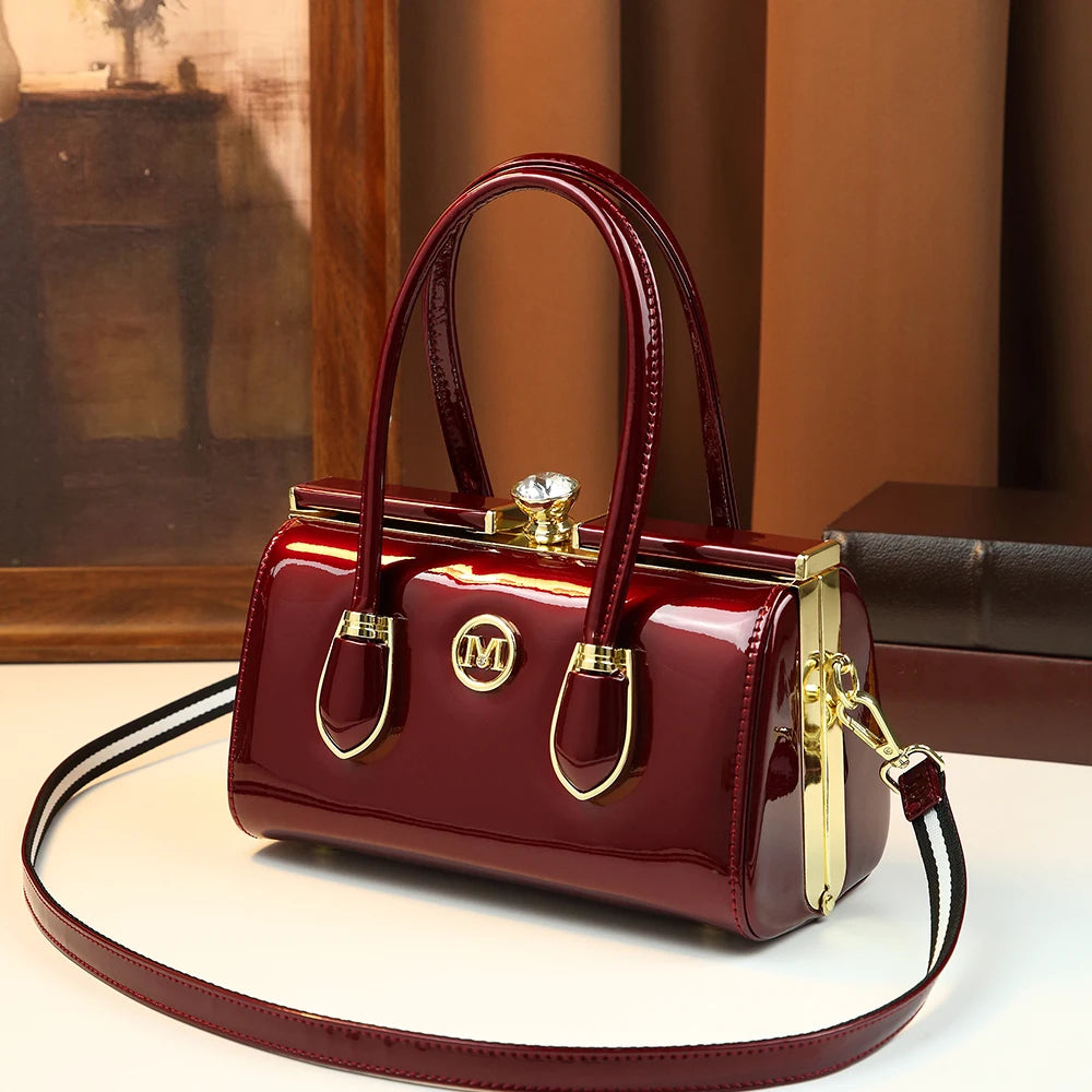 Handbag women 2026 new light luxury diamond studded lock crossbody bag retro pillow bag