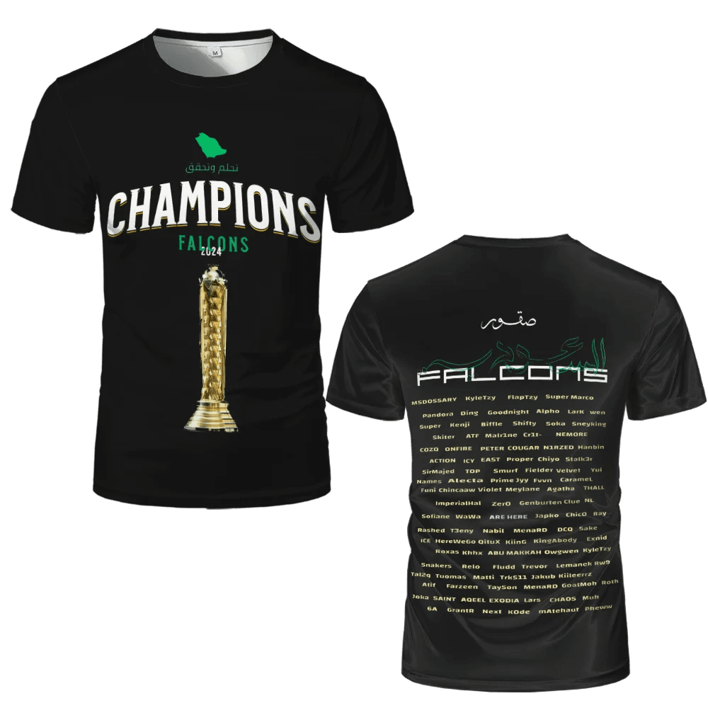 Team Falcons 2024 Jersey DOTA 2 Gaming Uniform Clothing Middle East Player Short Sleeve T-shirt Men Fashion Esports Tees - lily supply