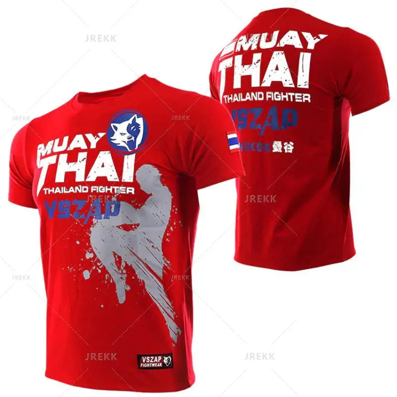 Muay Thai Boxing Sports T-Shirt - Running Fitness Outdoor Wrestling Tracksuit