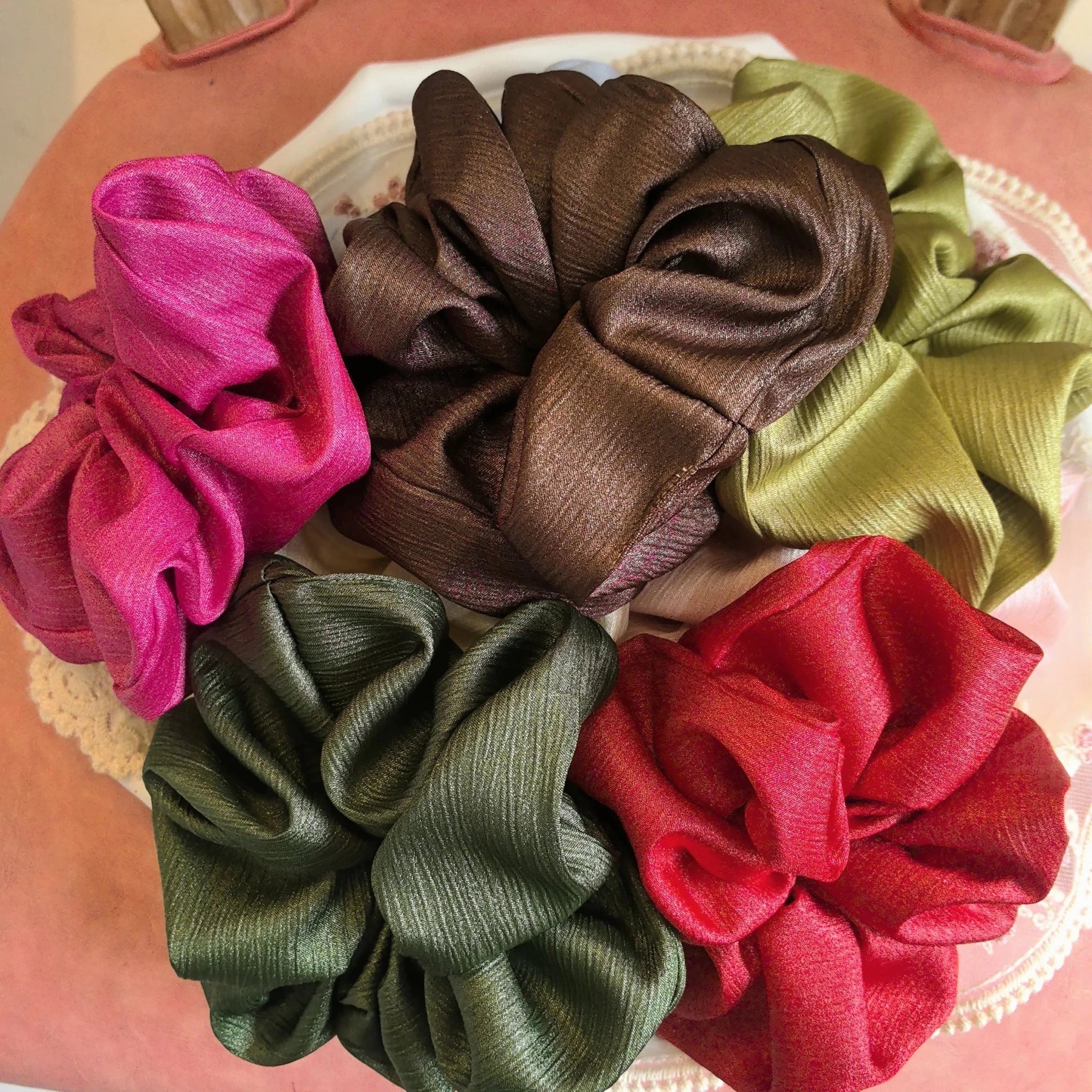 Super Large Stylish Hair Scrunchies - Visible Front Decoration Hair Ties - lily supply