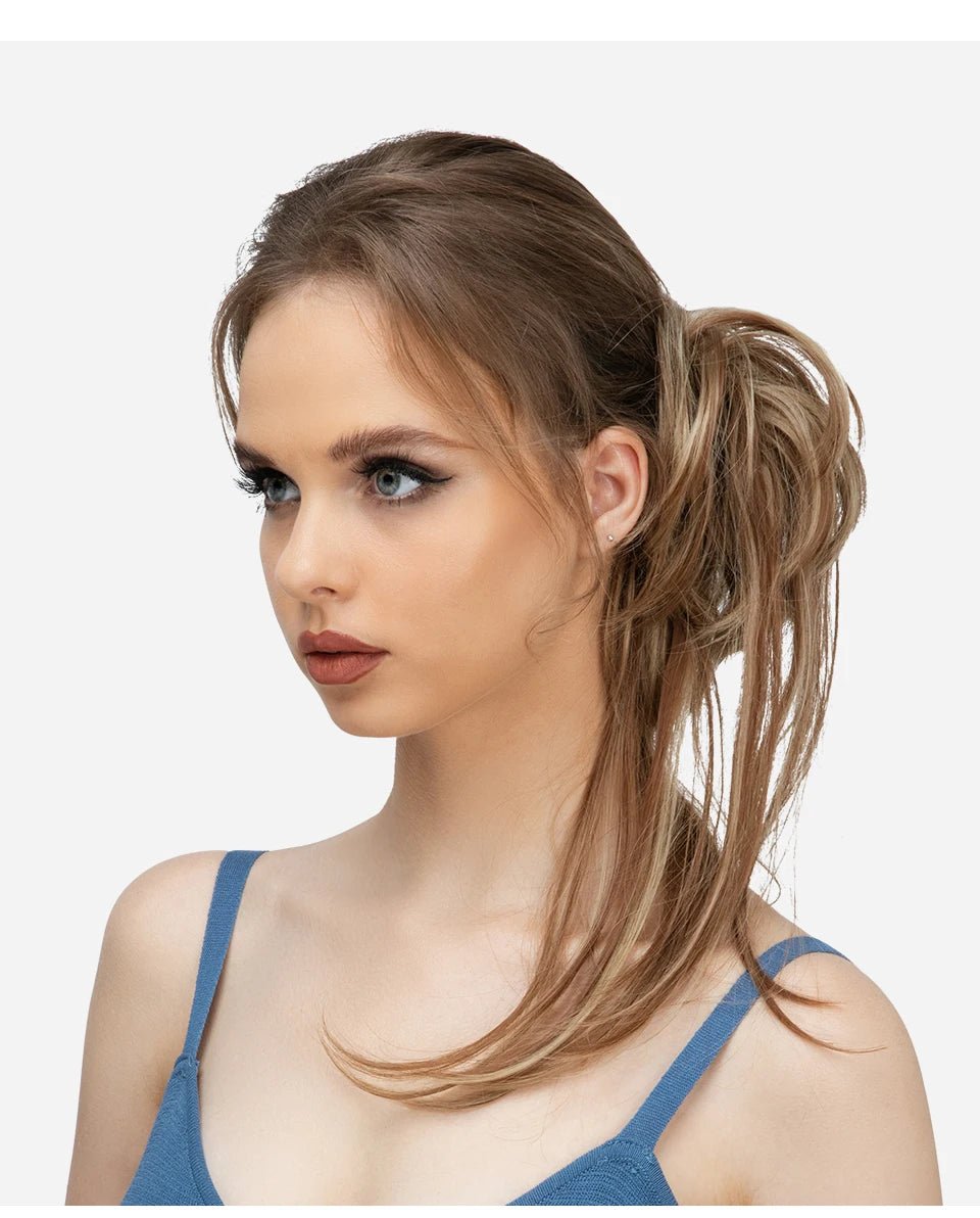 Synthetic Curly Messy Bun Hairpiece - Elastic Chignon Updo Donut - lily supply