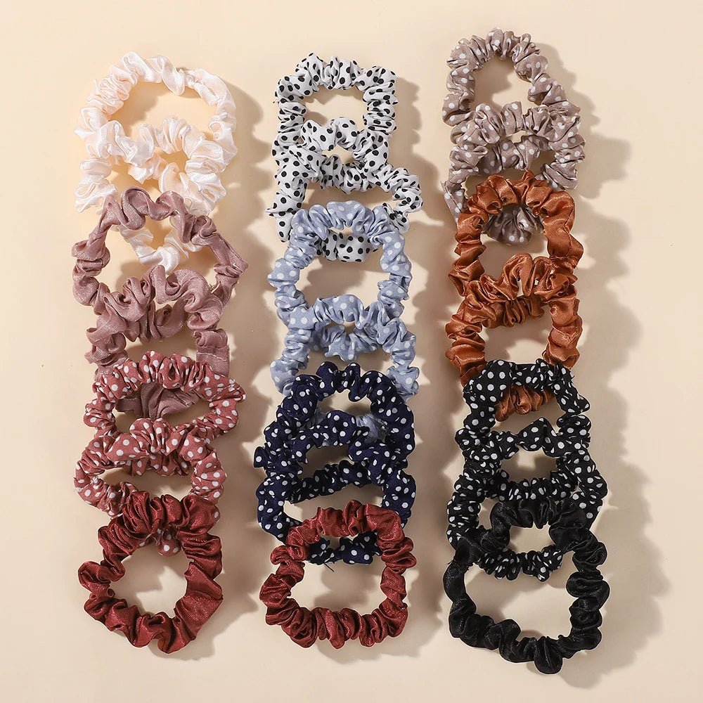 20pcs Random Colour Silk Hair Scrunchies - Cute Ponytail Holders for Girls - lily supply