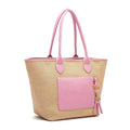 Beach Vacation Women's Tote Bag 2025 New Summer PP Grass Weaving Splicing Design Large Capacity Handbag