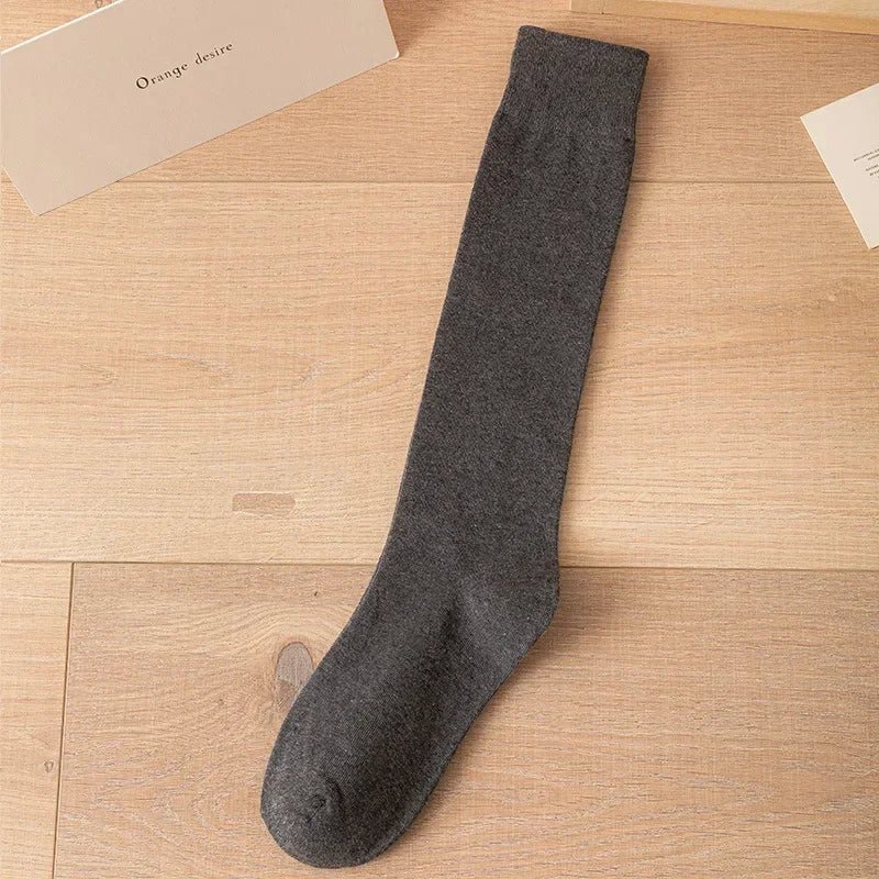 Women's JK Cotton Knee High Socks - Black White Slimming Japanese Korean Style - lily supply