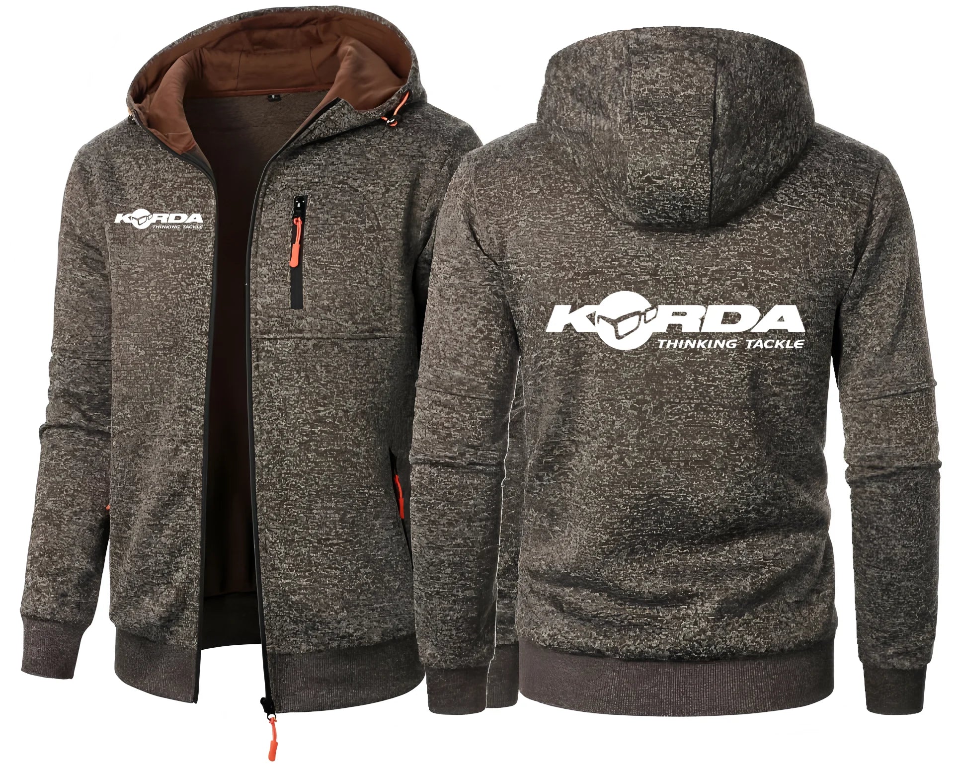 Korda Tribute Men's Hooded Zip Jacket - Jacquard Sports Fitness Sweatshirt