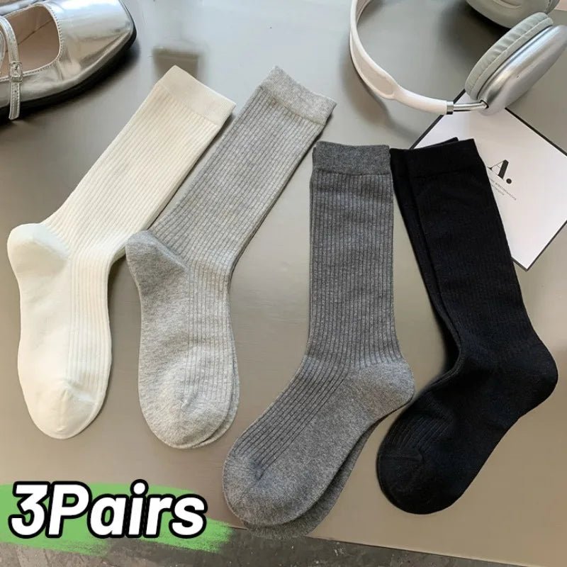 Women's Korean Stripe Pile Long Winter Socks – Warm Knee High Socks - lily supply