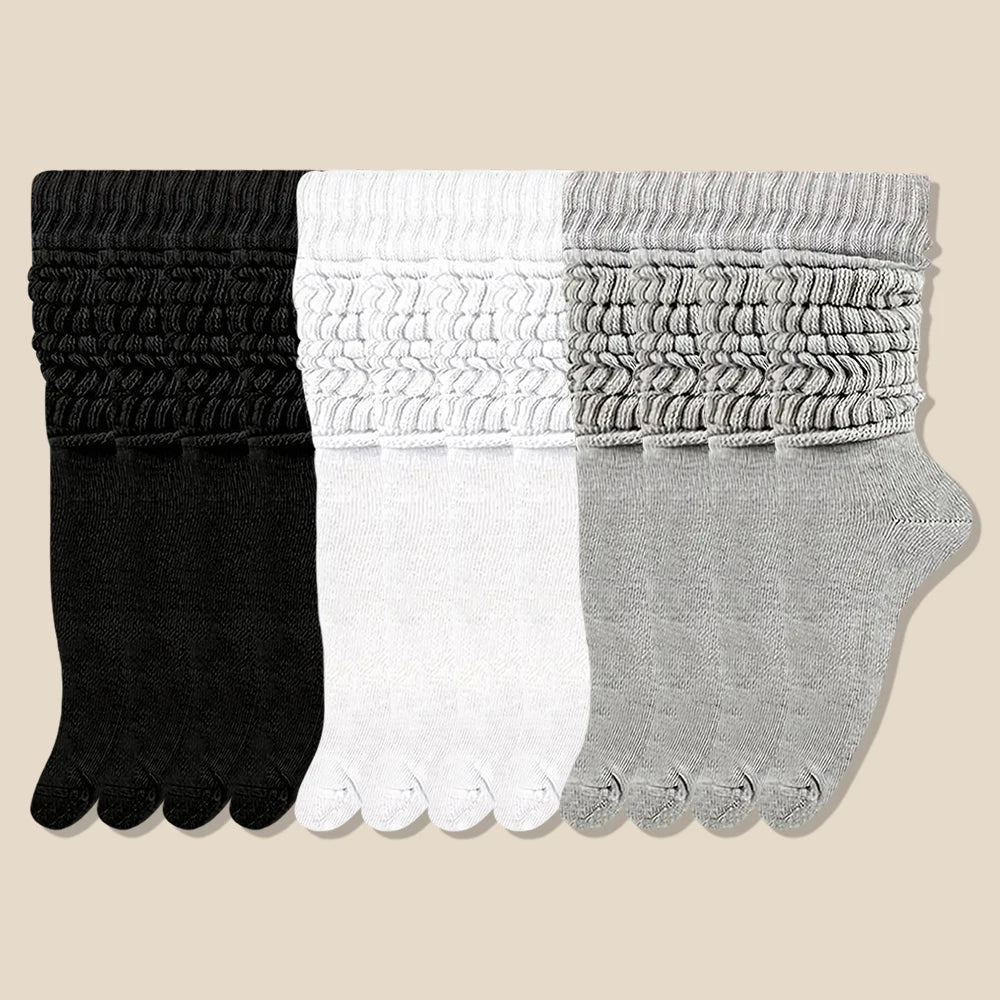 Women's Solid Warm Stacked Knitted Mid - Calf Socks – Cosy Winter Socks - lily supply