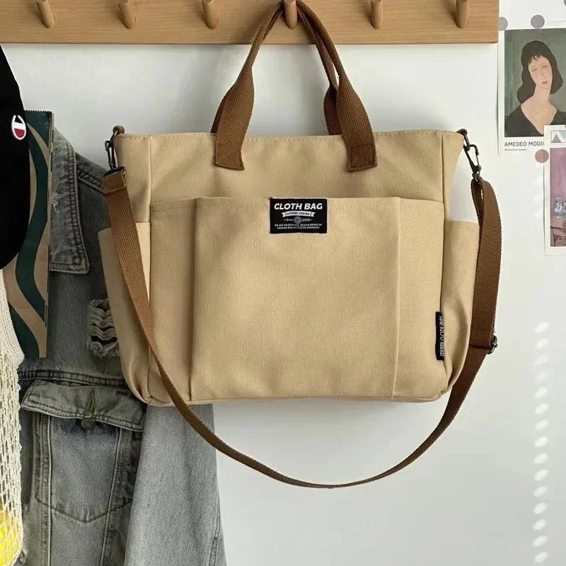 Women's Large Minimalist Canvas Tote Bag - Extra Wide Work Shopper