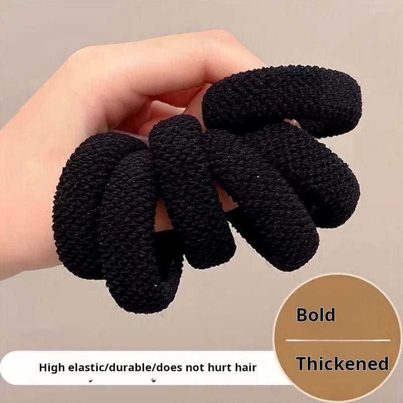 5pcs High Elasticity Seamless Thick Knit Scrunchie Ponytail Holders - lily supply