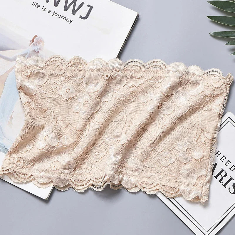 Women's Strapless Lace Bralette Crop Top
