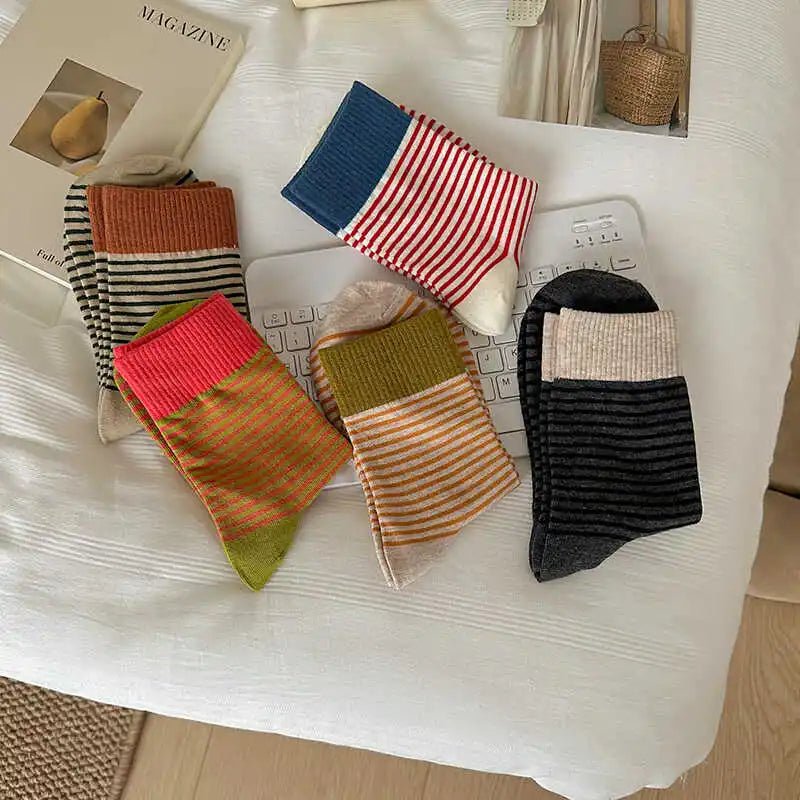 Women's Striped Preppy Long Socks – Classic Knee High Socks - lily supply