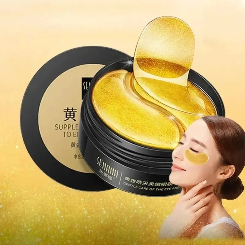 Collagen Eye Mask 60pcs 24K Gold Seaweed Anti Dark Circles Removal Eye Bags Moisturizing Firming Hyaluronic Acid Eye Patches - lily supply