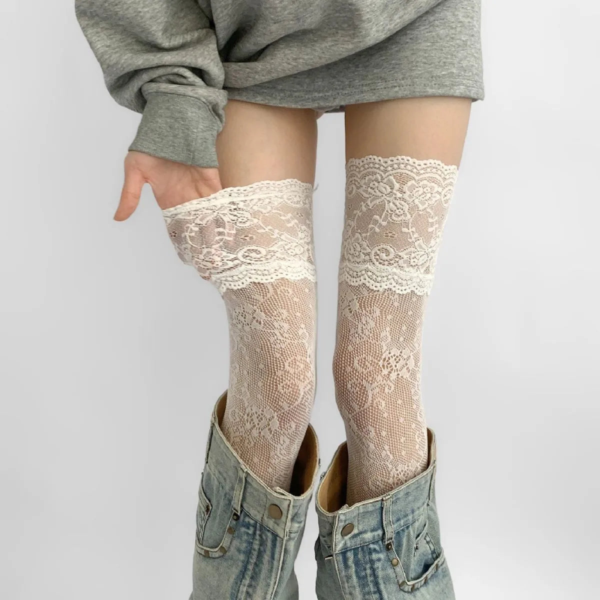 Women Thigh High Lace Stockings - Lolita Style