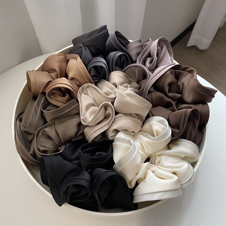 Korean Big Size Ruffle Scrunchie - Elegant Ribbon Updo Hair Ties - lily supply