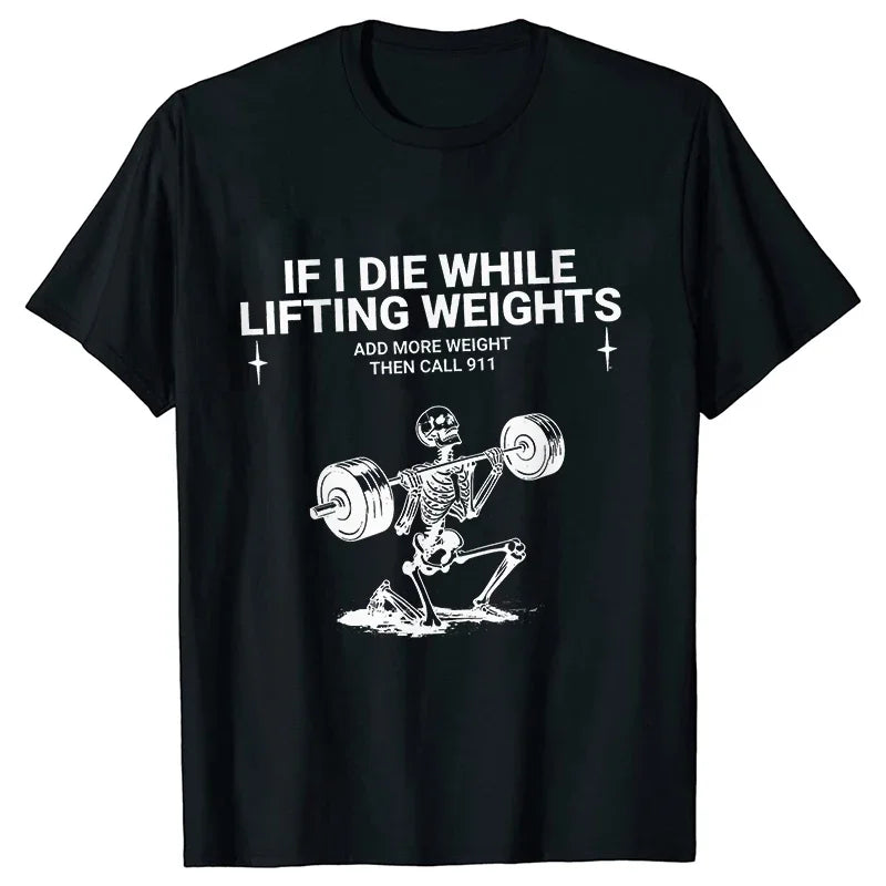 Men's Funny Weightlifting Gym T-Shirt - Short Sleeve Fitness Exercise Tee