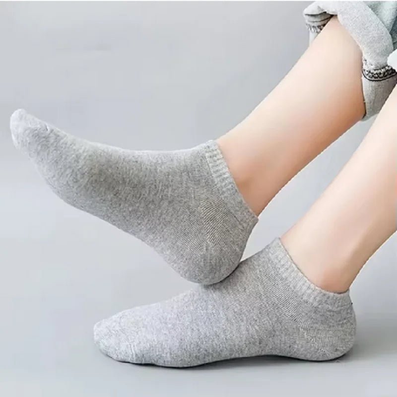5 Pairs Women's No - Show Low - Cut Cotton Socks - Breathable Summer Solid Colours - lily supply