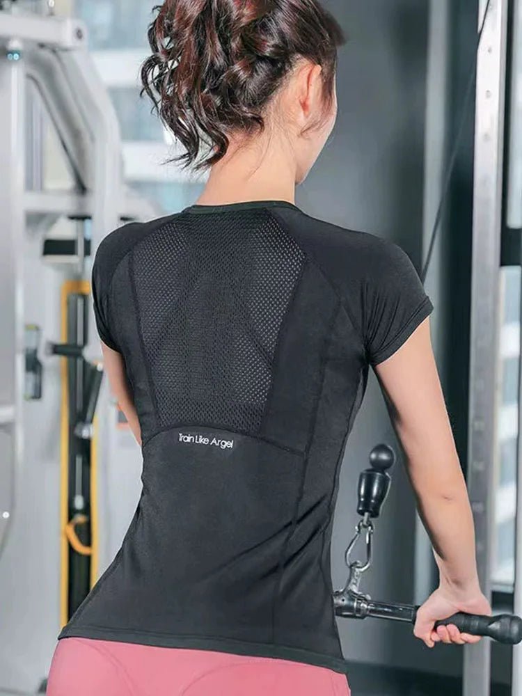 Ladies Sportswear Yoga Wear Women's Sports T-Shirt Top Fitness Clothes Running - lily supply