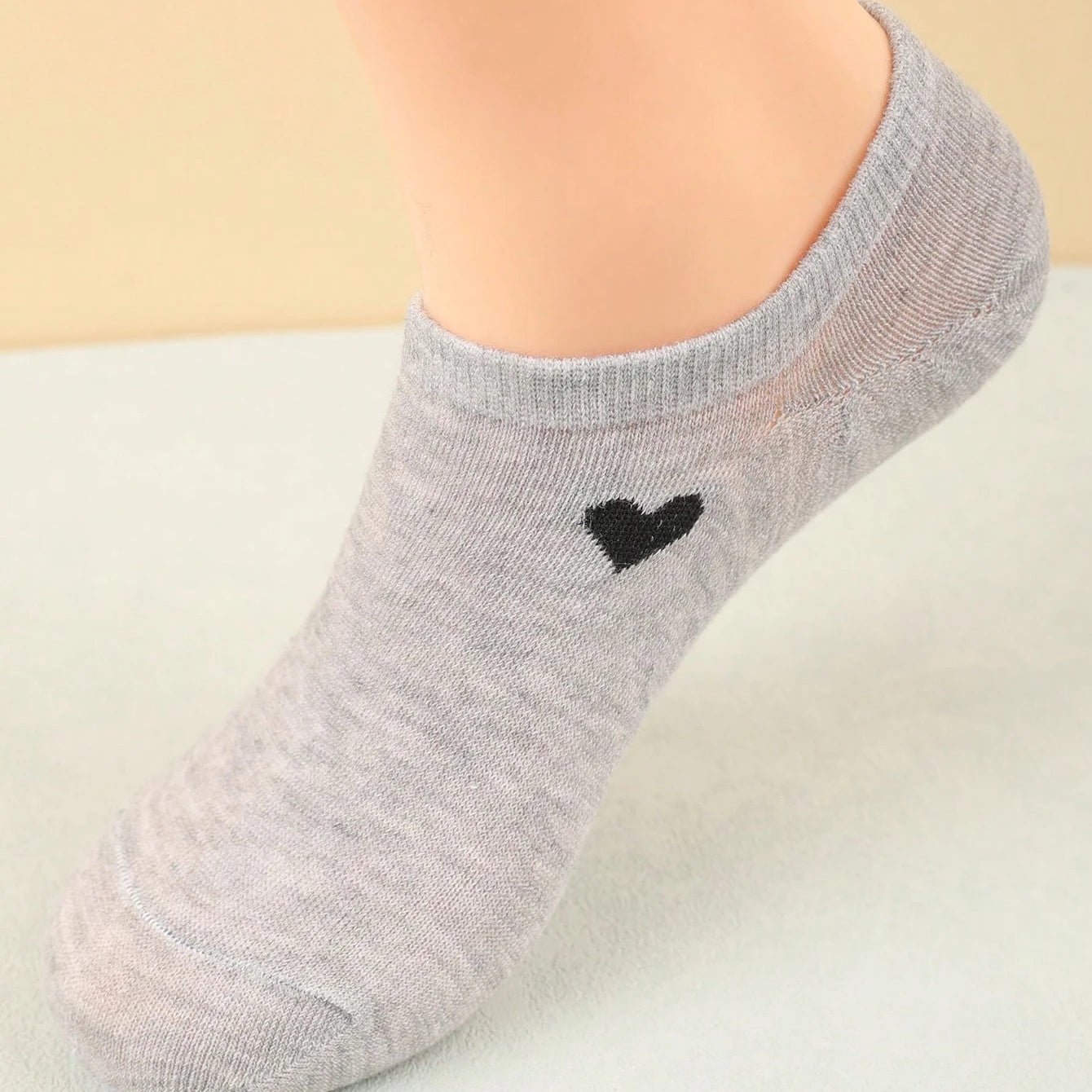 Women's Heart Pattern No - Show Socks – Invisible Ankle Socks - lily supply