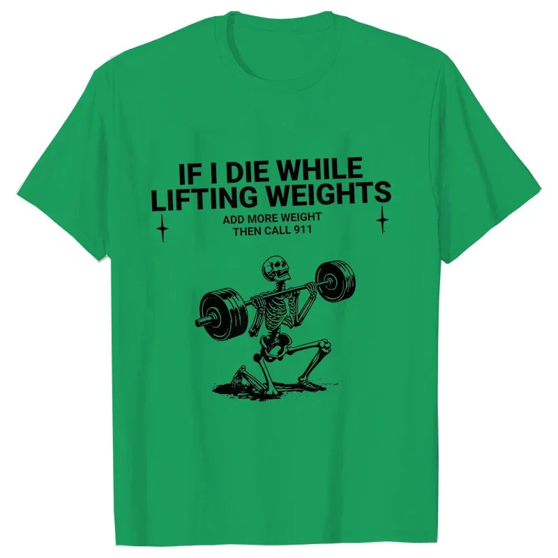Men's Funny Weightlifting Gym T-Shirt - Short Sleeve Fitness Exercise Tee