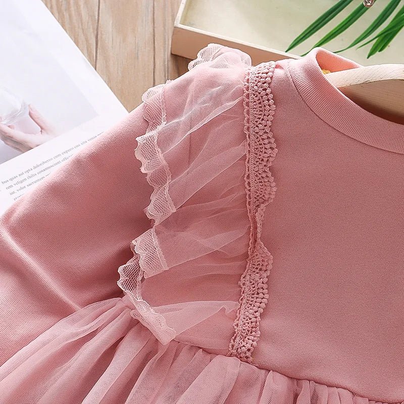 Girls Clothing Dress Autumn New Girls Dess Long Sleeve Dress Vestidos Mesh Tutu Princess Dress - lily supply