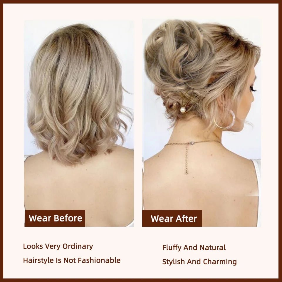 LUPU Synthetic Wavy Curly Messy Bun Claw Clip Hair Piece - lily supply