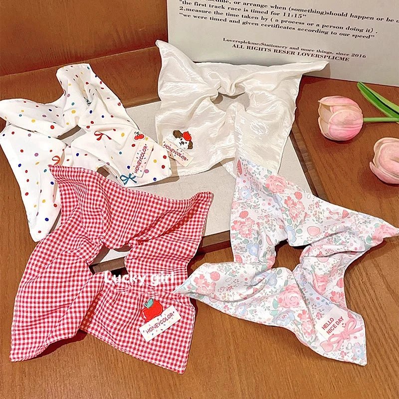 Cute Square Scrunchie for Girls - Sweet Children's Hair Tie Headband - lily supply