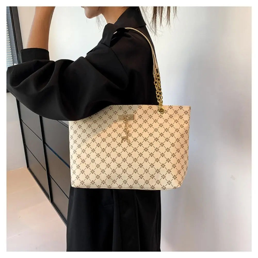 Women's Luxury Print Tote Bag - Large Capacity Fashion Shoulder Purse