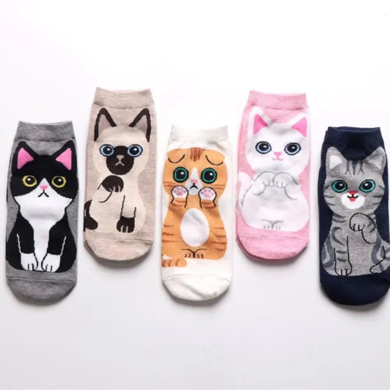 Women's Cartoon Cat Ankle Socks – Cute Kawaii Casual Socks - lily supply