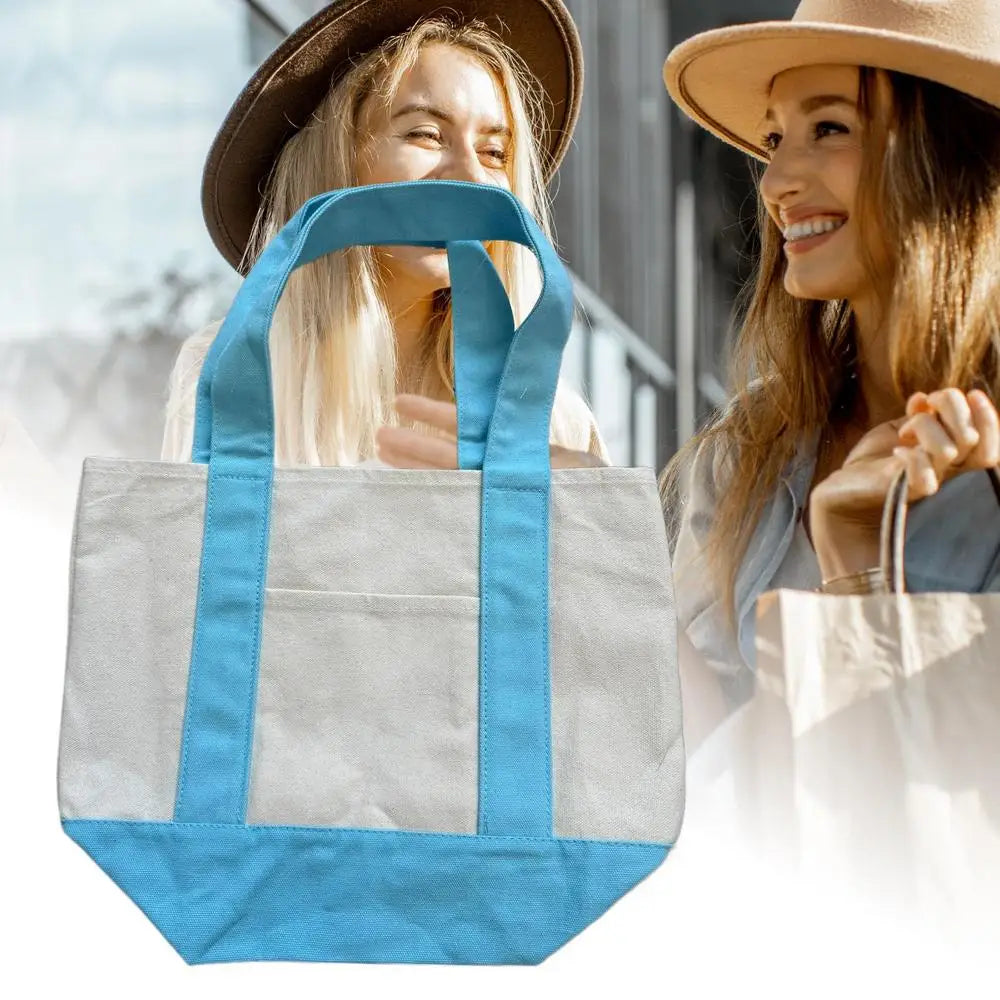 Canvas Reusable Grocery Tote Bag - Fashionable for Women Men Students