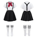 Girls School Uniform Set - Shirt, Suspender Skirt & Socks