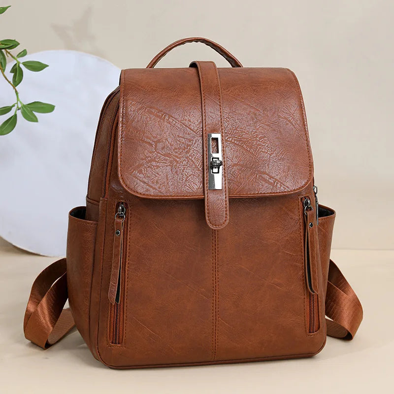 Backpack Women's 2026 New Retro Casual Old Flower Large Capacity School Bag Backpack Printing Fashion Trend Line Big Bag
