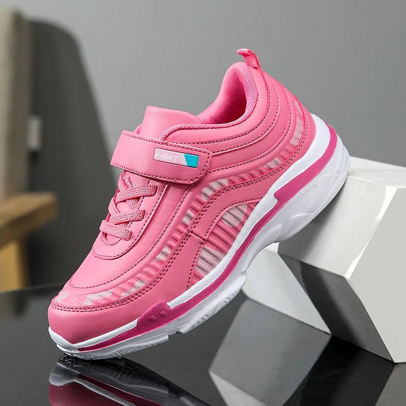 Girls Sport Shoes Waterproof Running Kids Sneakers Casual Leather Pink Breathable Fashion Antislip Lightweight Children Shoes - lily supply