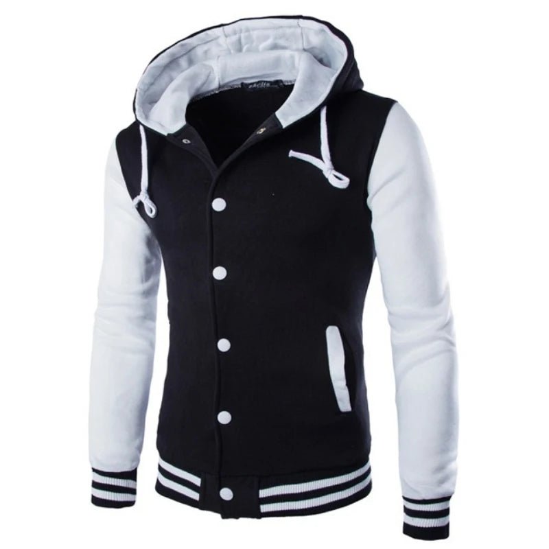 Men's Baseball Jersey Hooded Sweater Coat - lily supply
