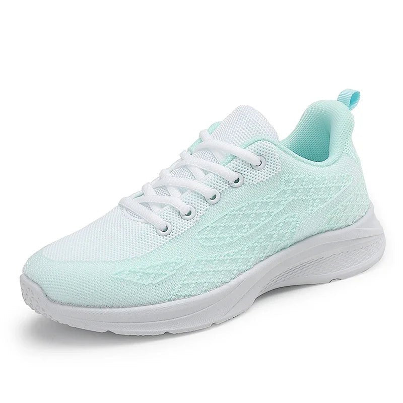 Women's Sports Shoes Solid Color Casual Sports Breathable Lace - up Lightweight New Women's Walking Fitness Loafers - lily supply