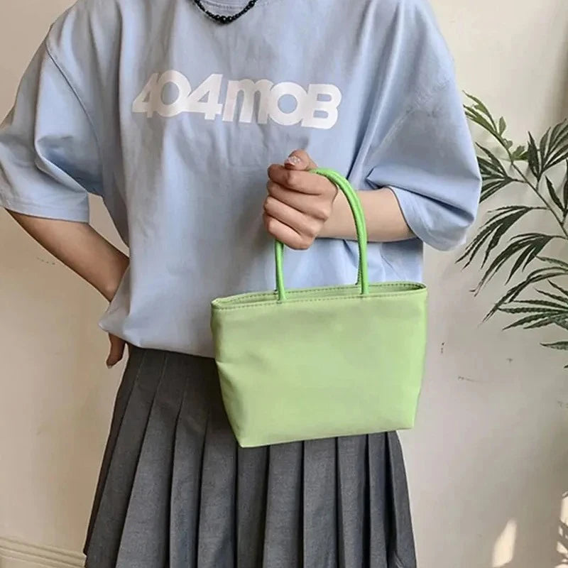 Women's Mini Nylon Tote Bag - Waterproof Shoulder Bag