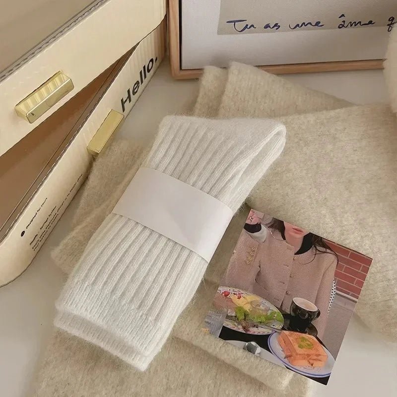 Women's Cashmere Wool Thermal Long Socks - Harajuku Style Winter Warm Sox - lily supply